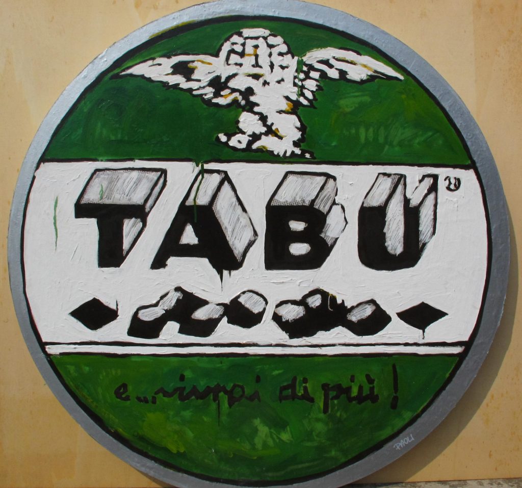Tabù, opera del pittore Paolo Paoli, diametro 100